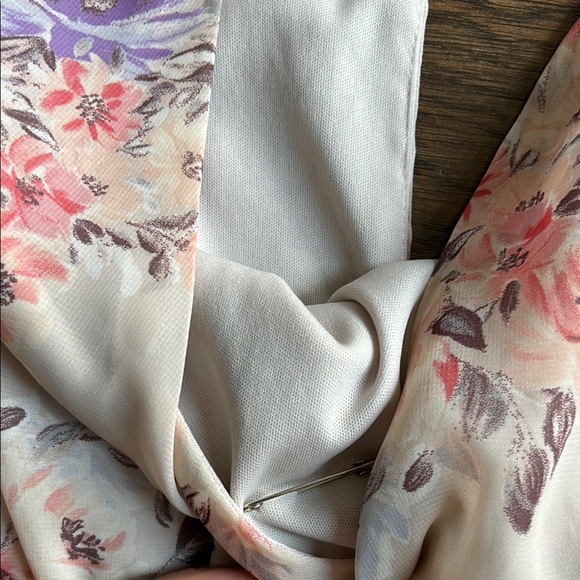 Charlotte Russe Floral Kimono Romper | Light Pink Romper | Low Cut Romper - Picture 9 of 9